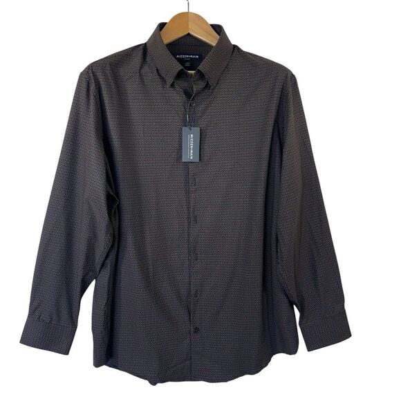 NWT Mizzen+Main Leeward Shirt Men's Large Navy Classic Fit Wrinkle Resistant NEW - Picture 1 of 11